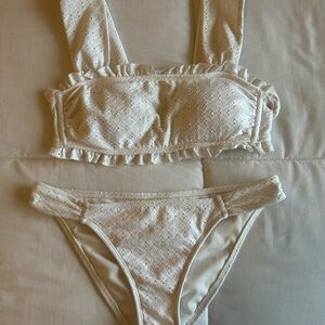 Women's White Eyelet Bikini